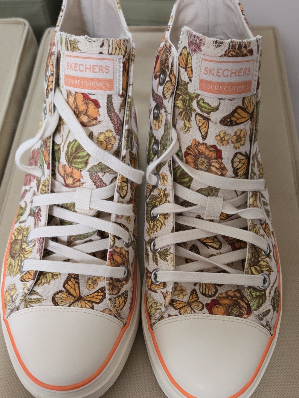 Limited Edition Skechers Floral & Butterfly High-Top Sneakers NWT